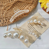 Simulated Pearl Hair Claws for Women Korean Acrylic Hair Clips Girls Large Size Barrette Shark Clip Fashion Hair Accessories