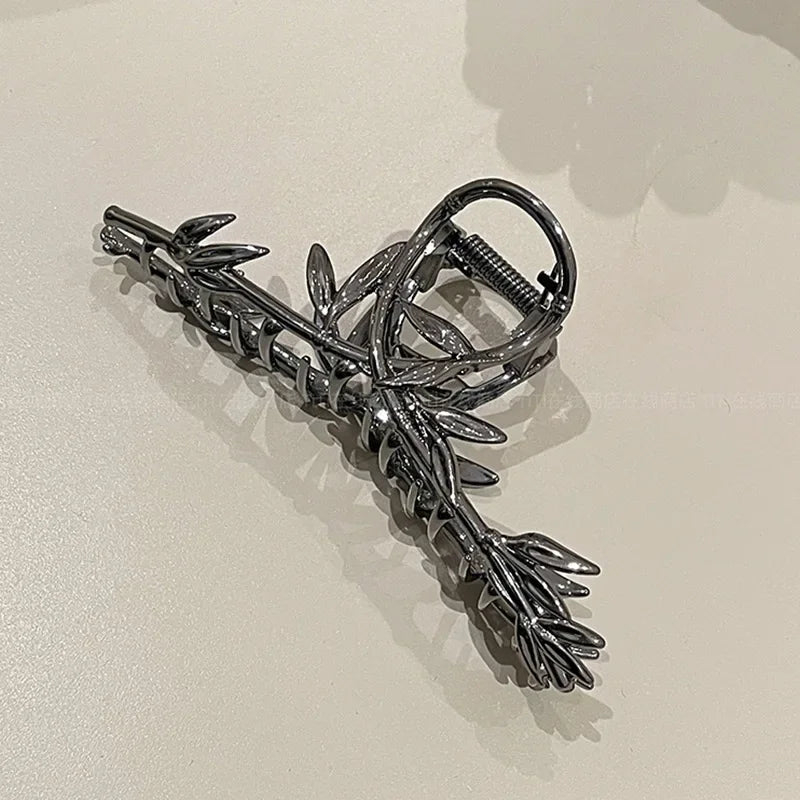 New Punk Geometric Metal Gold Silver Simple Hair Clip Claw for Women Trendy Large Crab Catches Clamp Korea Headwear Accessories