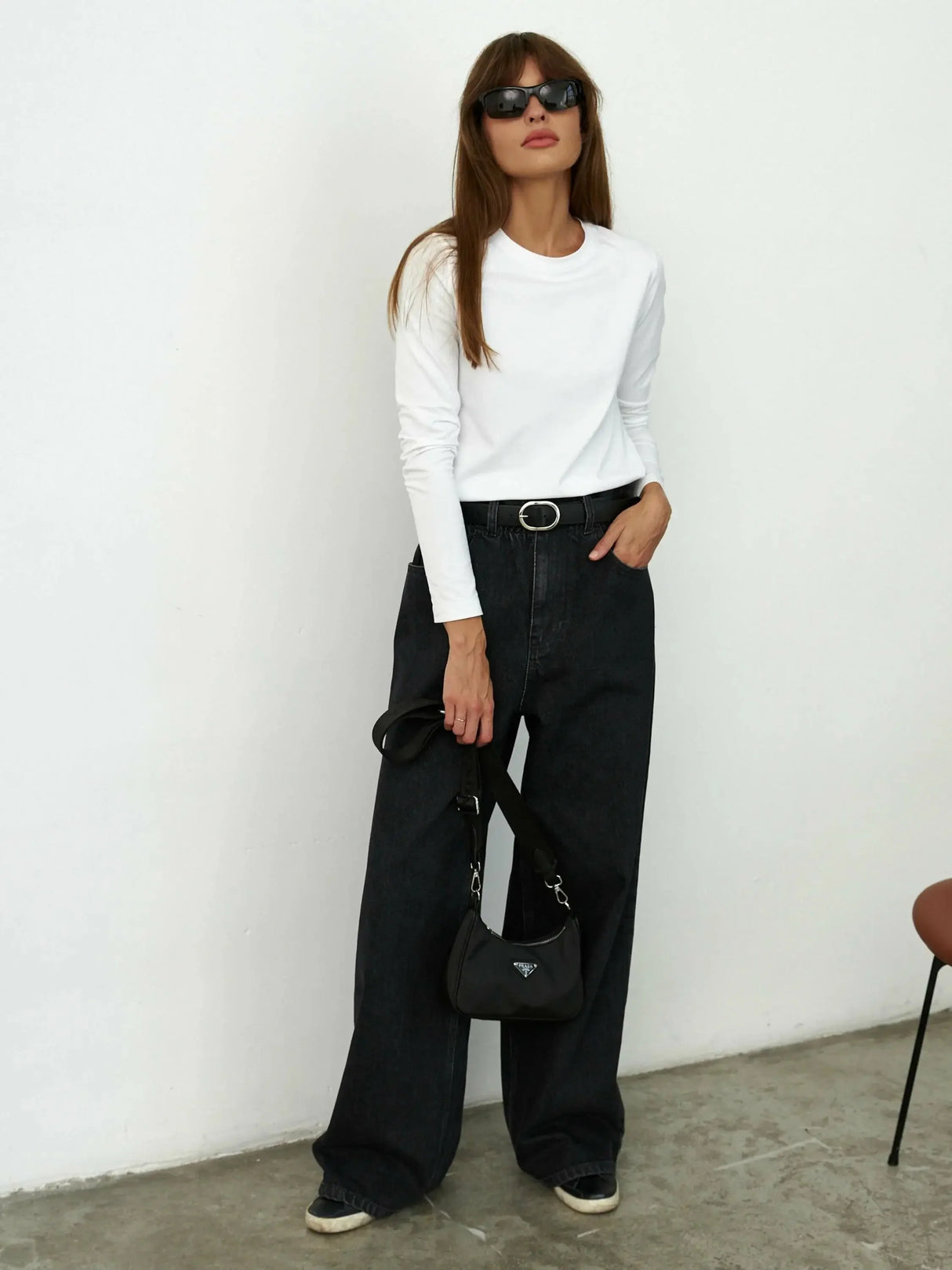 Bornladies Women's Spring Autumn 100% Cotton T-shirt Bottoming Basic Solid Lady Long Sleeve Loose Tops Shirts Oversized T Shirt
