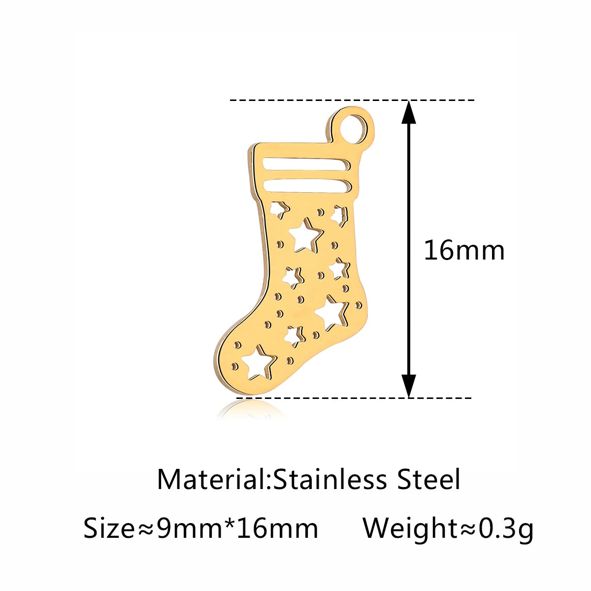 5Pcs Xmas Tree/Candy Cane/Snowman/Santa Claus Charm Stainless Steel Boots Christmas Pendant DIY Necklace Bracelet Jewelry Making