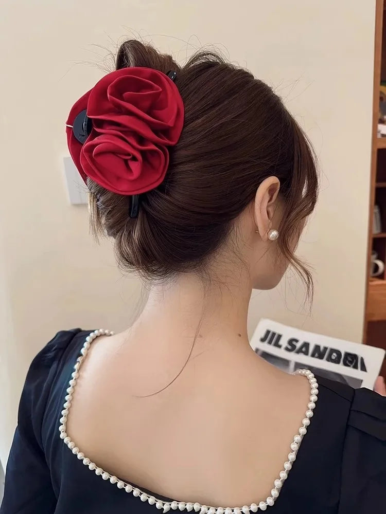 13cm Rose Shark Clip  Large  hair claw Elegant High-Grade Hair Accessories Pinzas Para El Cabello  Заколка Для Волос