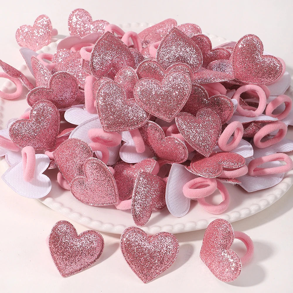 20pcs Kids Elastic Hair Bands Girls Plush Ball Rubber Band For Children Sweets Scrunchie Hair Ties Clip Baby Hair Accessories