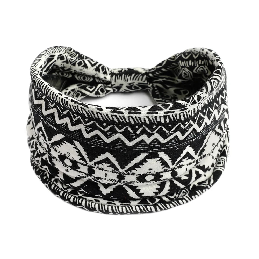 Bohemian Wide Cotton Stretch Headbands Women Headwrap Turban Headwear Bandage Hairbands Bandana Wide Headbands Hair Accessories