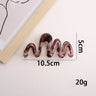 2pcs Women's Y2K Wavy High Glossy Amber Brown Large Lightweight Plastic Hair Clip Elegant and Minimalistic