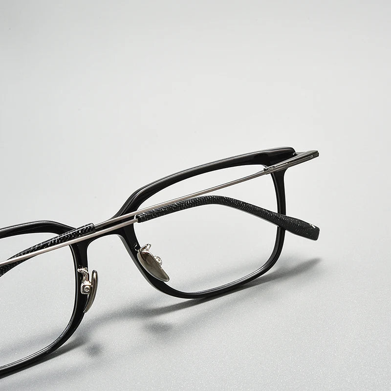 High Quality Luxury Glasses Ultra Light Pure Titanium Men's Eyeglass Frames High-Quality Acetate Prescription Eyeglass Frames