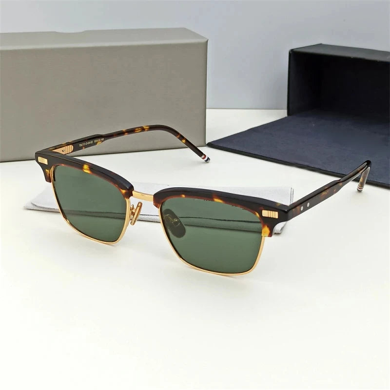 Men Square Business Titanium Acetate Glasses Frame Fashion Brand Designer Ultra-light Eyeglasses TB711 Sun Sunglasses Glasses