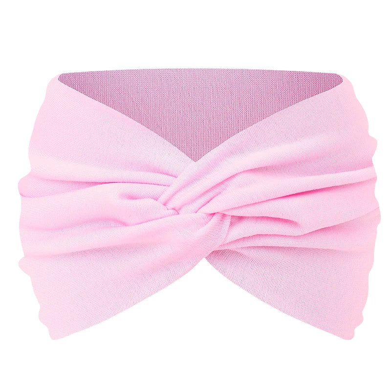 Women Solid Color Super Wide Headband Twisted Criss Cross Elastic Hairband Yoga Running Sports Non Slip Sweat Hair Accessories
