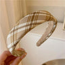 Fashion Vintage Elastic Hair Band Lattice Print Sponge Headband Womens Girl Wide Side Hairband Hair Hoop Female Hair Accessories
