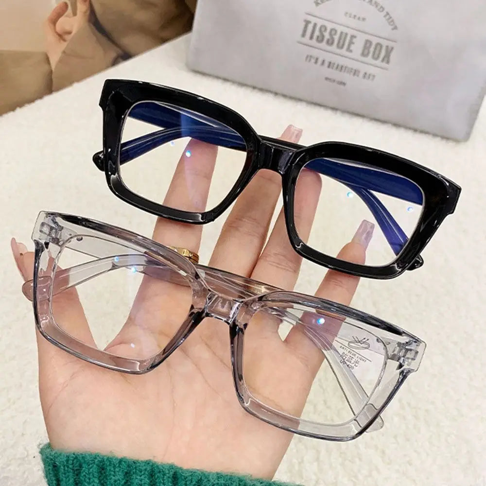 Oversized Square Glasses Women Large Frame Transparent Eyeglasses Anti Blue Light Glasses Over-the-counter Lenses and Glasses