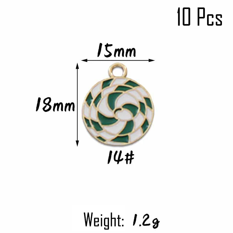 XIYAWANG 10Pcs Christmas Tree Decoration Christmas Candy Cane Lollipops Red and White Candy Pendants Home Decor New Year Navidad