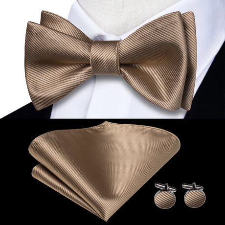 Dropshipping Jacquard Silk Mens Self Bow Tie Hanky Cufflinks Set Male Butterfly Knot Bowtie Wholesale for Male Wedding Business