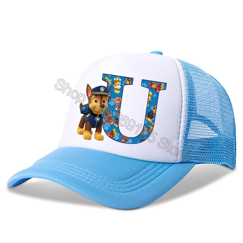 New Paw Patrol Kids Letters Baseball Caps Boys Cartoon Casuals Hat Children Sports Sun Hat Adjustable Peaked Cap Birthday Gifts