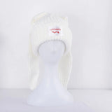 Cute Rabbit Long Ear Hat Knitted Hat Warm Cap Knit Letter Cap Unisex Cap Beanie Long Ear Hat Crochet Knitted Bunny Hat