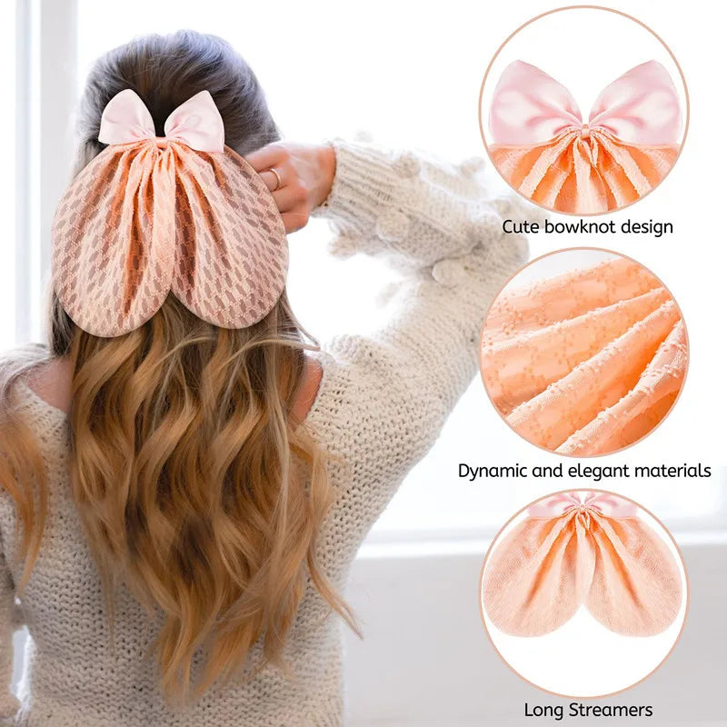 New Disco Party Favors Elastics Glitter Sequin Hair Bands with Bow Elastic Bands Ponytail Tie Hair Scarf Headwear