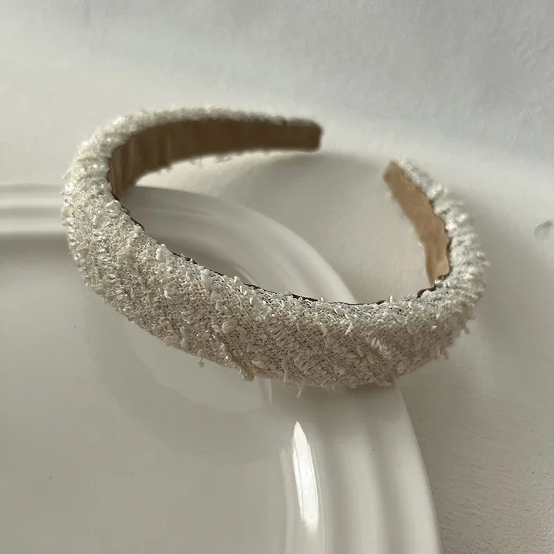 Woven Plaid Fabric Colorful Tweed Hairband High Quality Headband Spring Summer 2023 Accessories Casual Fashion Headwear