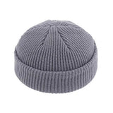 Unisex Autumn Warm Cap New Fashion Men's Beanie Winter Knit Hat Boy Skullcap Sailor Cap Cuffs Retro Navy Short Hat Solid Color