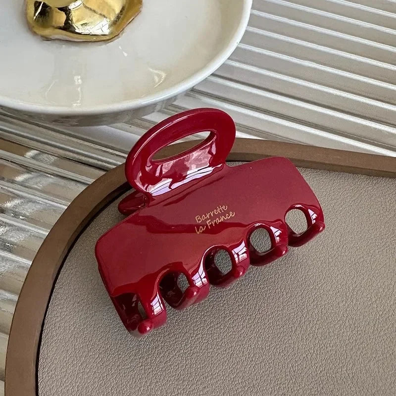 Pinces à cheveux rouges en acétate de 5,5 cm de long pour filles et femmes, accessoires pour cheveux à nouer, nouvelle mode coréenne