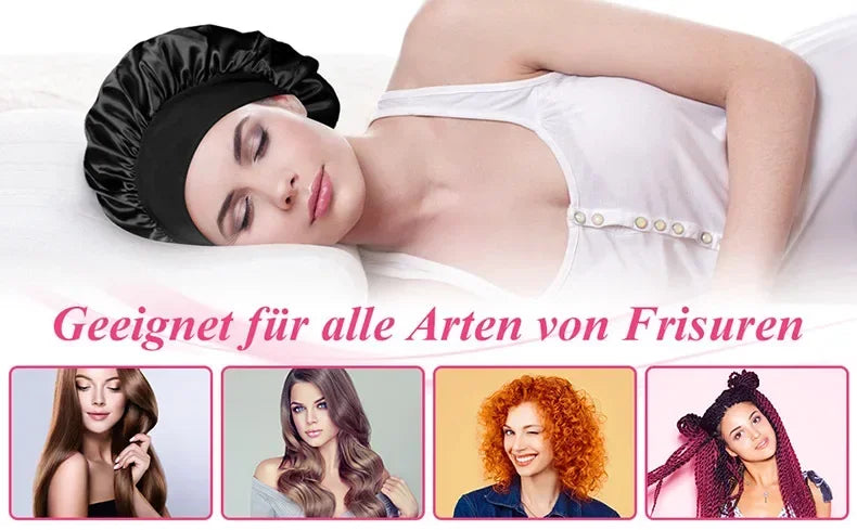 Newly Satin Night Hair Cap Women's Solid Sleeping Hat Sleep Care Bonnet Nightcap for Women Unisex Cap