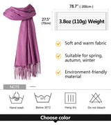 Women Solid Scarf Cashmere Pashmina Shawls Tassel Hijab Head Wraps Femme Thin Autumn Winter Tassel Scarves Bandana 2022 Designer