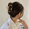 New Punk Geometric Metal Gold Silver Simple Hair Clip Claw for Women Trendy Large Crab Catches Clamp Korea Headwear Accessories