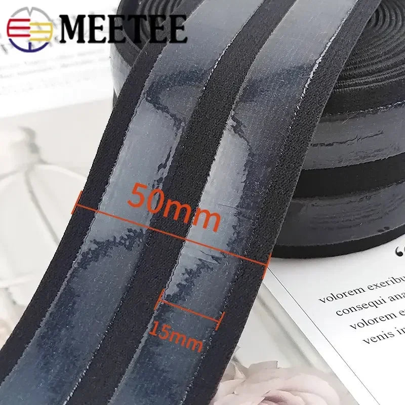 1/2Meters 5cm Silicone Nylon Elastic Bands Non-slip Webbing Tapes For Clothes Garment Rubber Ribbons DIY Belt Sewing Accessories