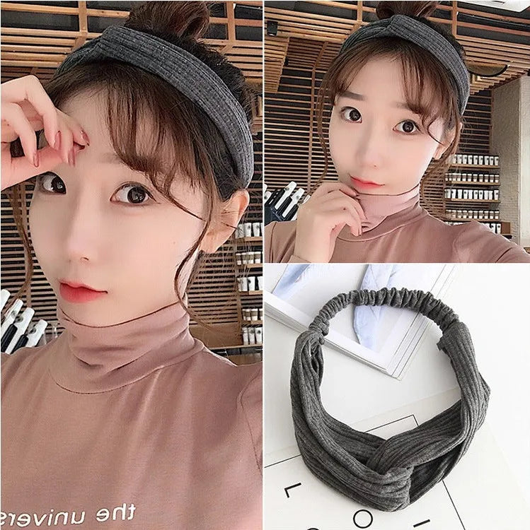 Cross elastic headband chiffon silk headband ladies headband hair accessory sports face wash