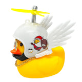 Rubber Duck Toy Car Ornaments Yellow Duck Car Dashboard Decorations Motor Accessories Yellow Duck Ornaments with Helmet for Bike