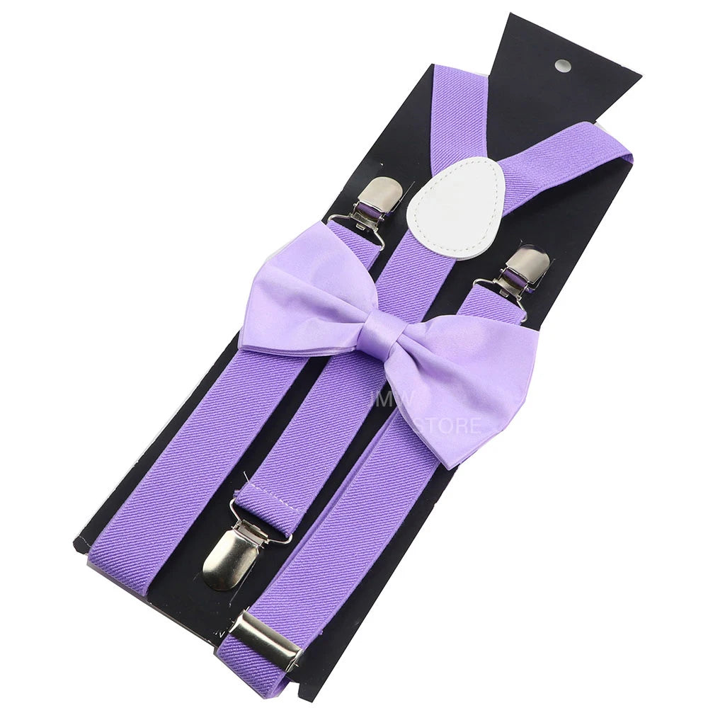 Elastic Leather Suspenders Bowtie Set Braces Men Women Sage Green Adjustable Braces Straps For Wedding Y-Back Shirt Accessories