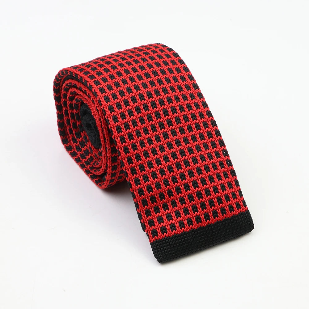 Classic Knit Neck Ties For Men Casual Suits Tie Plaid Dots Leisure Warm Mens Neckties For Business Wedding 6cm Width Men Ties