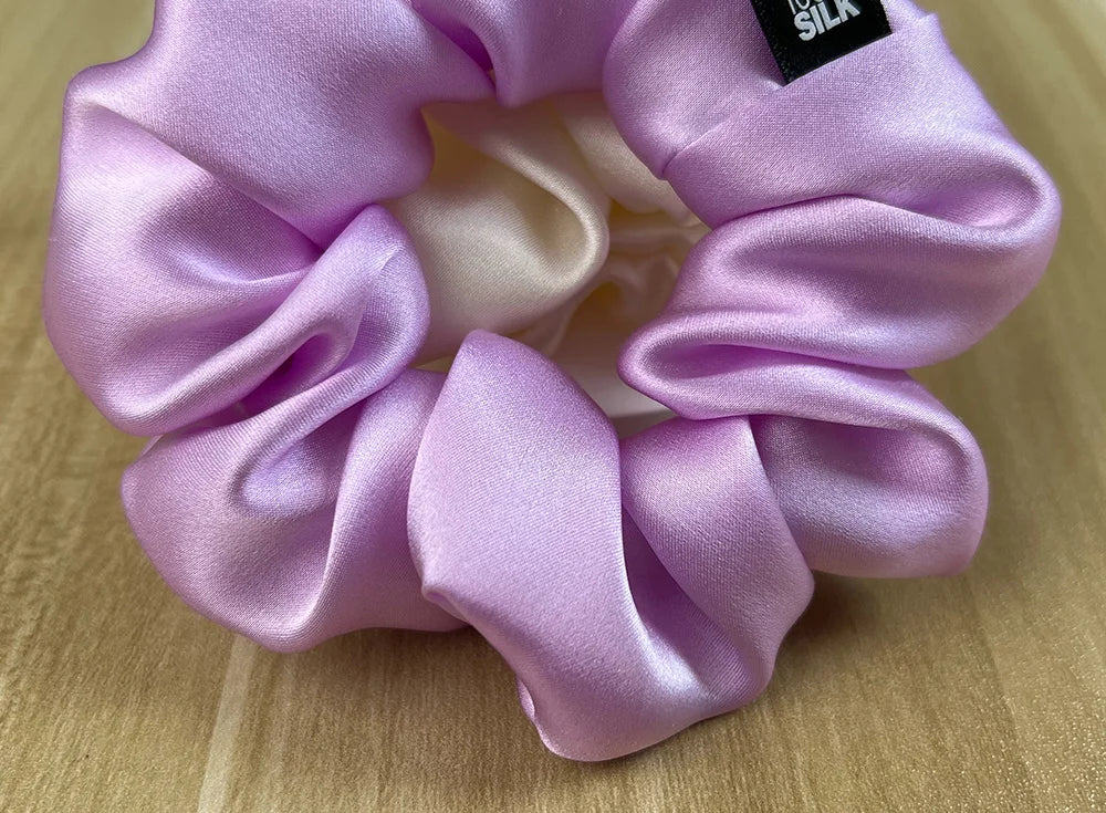 100% Mulberry Silk Hair Scrunchies Elastic Rubber Band Hair Ties Big Large Gum Ropes Ponytail Holders for Women Girls 19 Momme