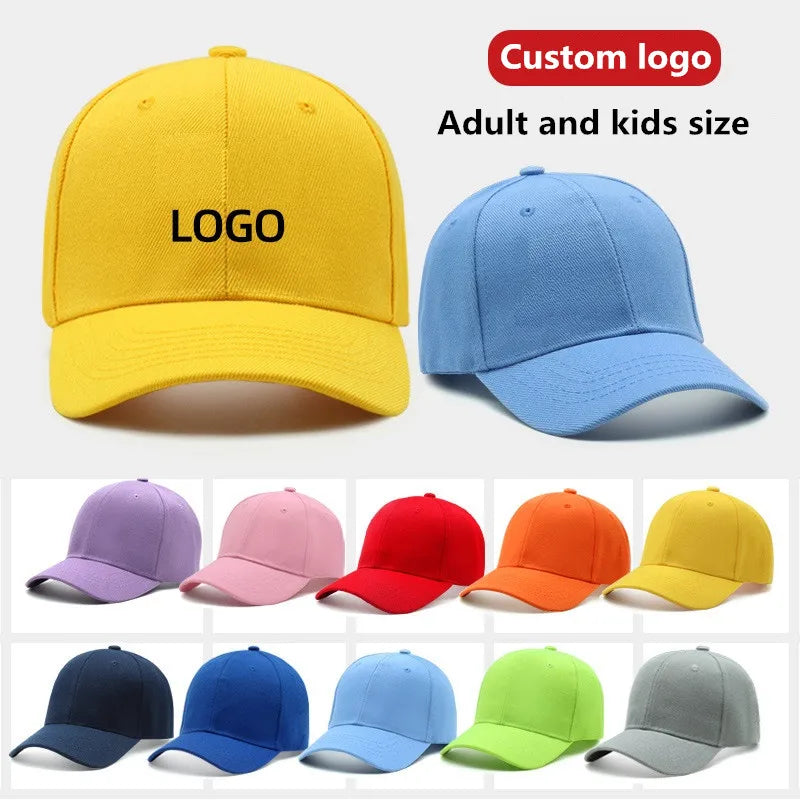Kids casual custom baseball cap Boy girls parent-child sports hat Hip hop snapback hat with DIY logo design Gorros