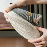 Winter Couple Style Concise Stripes Wrap Heels Plush Slippers Ladies' Non-slip Soft Warm Flip Flops Men Home Casual Cotton Shoes