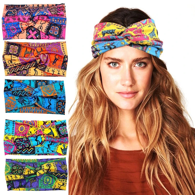 headband Boho print headband Elastic headband hijab