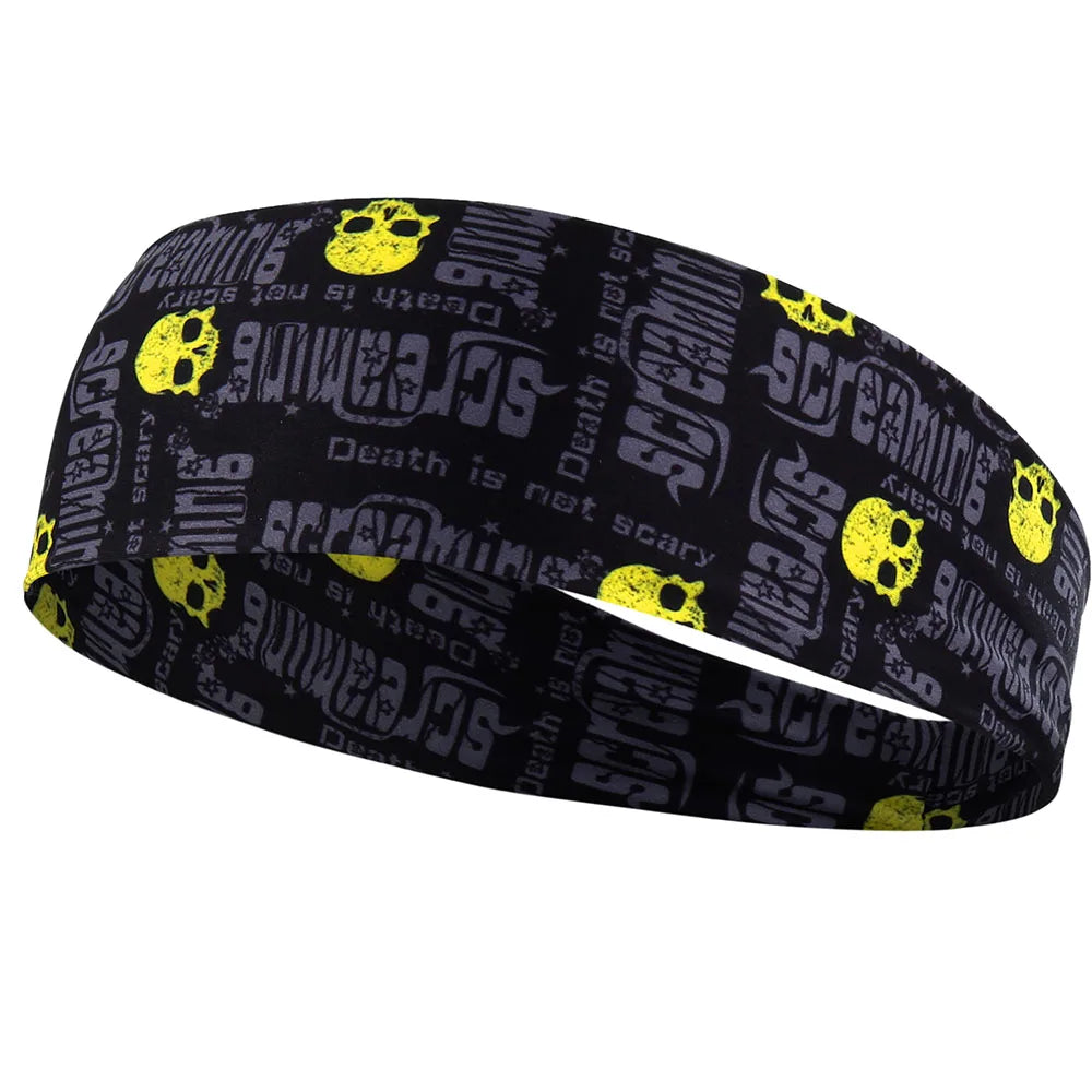 Men Women Sport Headband Skull Ghost Sweat Bandage Elastic Tennis Yoga Gym Headwear Fitness Running Sweatband Hair Accessories