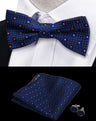 3pcs Bow Tie For MenBowtie Handkerchief Cufflinks Set For Shirts Fit Business Wedding Butterfly Paisley Pocket Square Bowtie Man