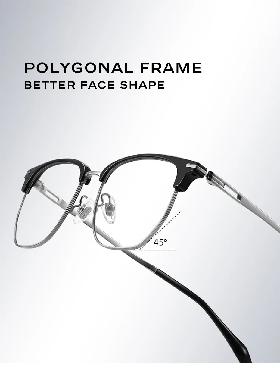 CAPONI Original Designer Men Glasses Frames Pure Titanium  Business Eyewear Anti Blue Light Multifunctional Frame Glasses J23615