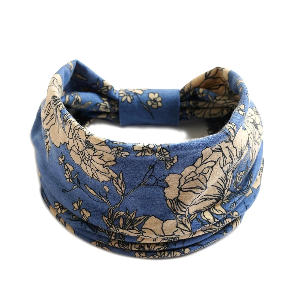 Bohemian Wide Cotton Stretch Headbands Women Headwrap Turban Headwear Bandage Hairbands Bandana Wide Headbands Hair Accessories