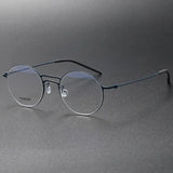 Handmade Round Titanium Glasses Frames 5518 Retro Men Double Beam Round No Screw Eyeglasses Denmark Brand Lightweight Women