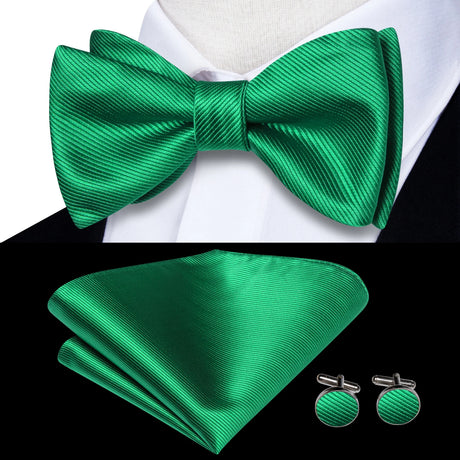 Dropshipping Jacquard Silk Mens Self Bow Tie Hanky Cufflinks Set Male Butterfly Knot Bowtie Wholesale for Male Wedding Business