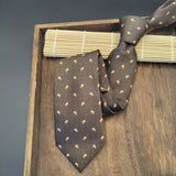 New Fashion Brown Neckties For Men Women Casual Block Striped Neck Ties College Student Uniform JK Neckwear Daily Suit Cravat