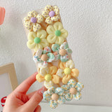 10 Pcs/Set New Baby Girl Cute Colors Flower Hair Bands Ponytail Holder Chilren Soft Scrunchies Rubber Kids Hair Accessories