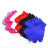 Children Knitted Gloves Winter Kids Kindergarten Student Solid Furry Full Finger Mittens Writing Warmer Hand For 3-7 Years Old