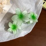 Dopamine Sunflower Shark Clip Sweet Gradient Flower Grab Clip Ponytail Braid Hair Clip for Girls Beach Vacation Hairstyles
