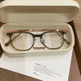 0 ~ -6.0 Myopia Glasses  Blue Light Resistant Flat Glasses Oval Resin Lenses Men Computer Optical Eyeglasses Unisex