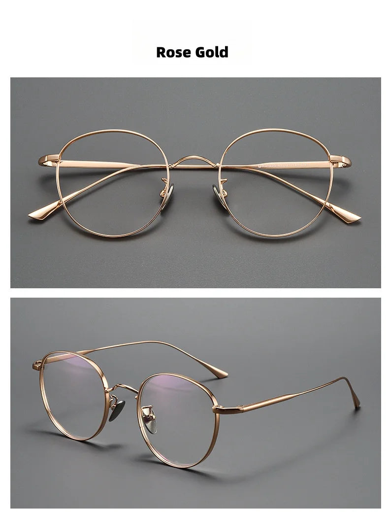 Titanium Glasses Frame Retro Round Wide-rimmed Men's Glasses Frame Anti-blue Light Optical Prescription Women Glasses Frame 835