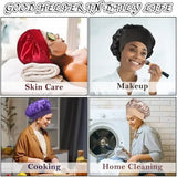 Newly Satin Night Hair Cap Women's Solid Sleeping Hat Sleep Care Bonnet Nightcap for Women Unisex Cap