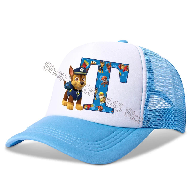New Paw Patrol Kids Letters Baseball Caps Boys Cartoon Casuals Hat Children Sports Sun Hat Adjustable Peaked Cap Birthday Gifts