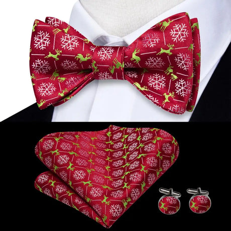 Dropshipping Jacquard Silk Mens Self Bow Tie Hanky Cufflinks Set Male Butterfly Knot Bowtie Wholesale for Male Wedding Business