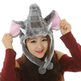 Winter Warmer Plush Soft Moving Ears Hat Animal Hat Headgear Ears Airbag Cap Ear Protection Earmuff Funny Toys Neck Warmer