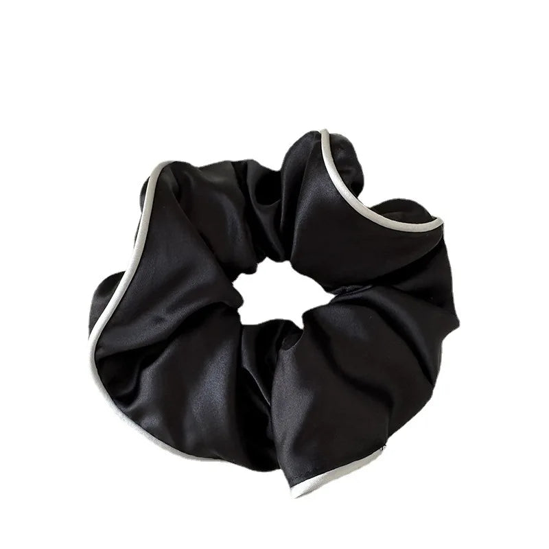 Korean Woman Large Elegant Satin Elastics Hair Band Solid Color Scrunchies Hair Ties Ladies Ponytail Hold Girls Hair Accessories